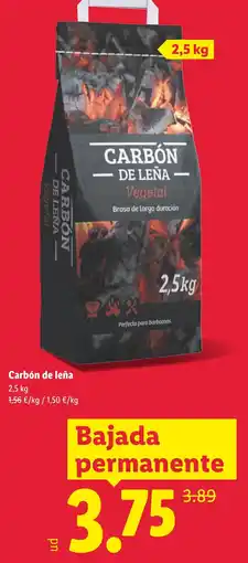 Lidl Carbón de leña vegetal oferta