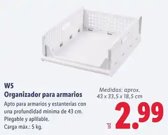 W5 organizador para armarios