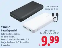 Lidl Tronic batería portátil oferta