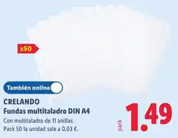 Lidl Crelando fundas multitaladro din a4 oferta