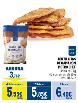 Makro Metro Chef tortillitas de camarón oferta