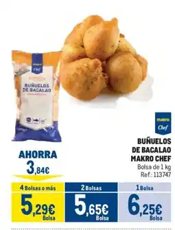 Makro makro chef buñuelos de bacalao oferta