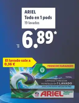 Lidl Ariel todo en 1 pods oferta