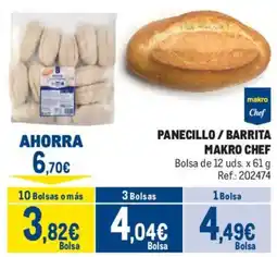 Makro makro chef panecillo barrita oferta