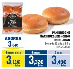 Makro Hnos. Juan pan brioche maxi burguer horno oferta