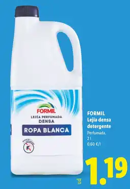 Lidl Formil lejía densa detergente ropa blanca oferta