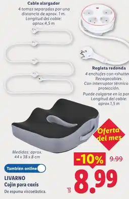 Lidl Livarno cojín para coxis oferta