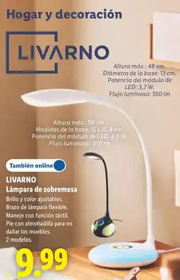 Lidl Livarno lampara de sobremesa oferta