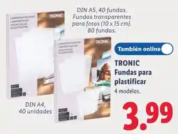 Lidl Tronic fundas para plastificar oferta