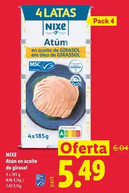 Lidl Nixe atún en aceite de girasol oferta