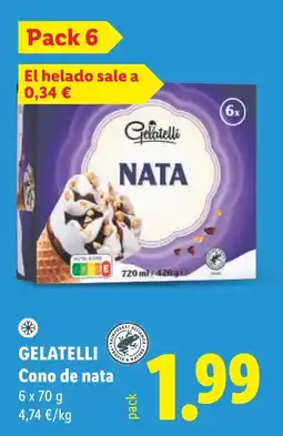 Lidl Gelatelli cono de nata oferta