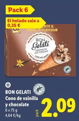 Lidl Bon gelati cono de vainilla y chocolate oferta