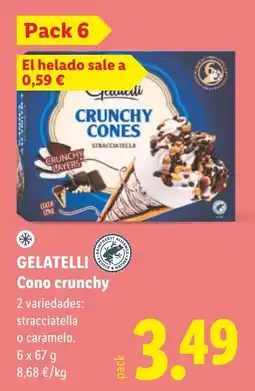 Lidl Gelatelli cono crunchy oferta