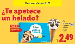 Lidl Gelatelli conos de vainilla oferta