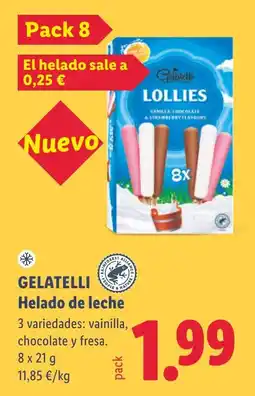 Lidl Gelatelli helado de leche oferta