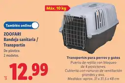 Lidl Zoofari bandeja sanitaria / transportín oferta