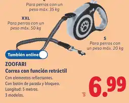 Lidl Zoofari correa con funcion retractil oferta