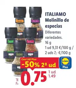Lidl Italiamo molinillo de especias oferta
