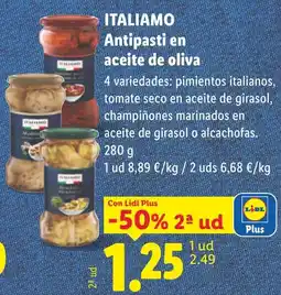 Lidl Italiamo antipasti en aceite de oliva oferta