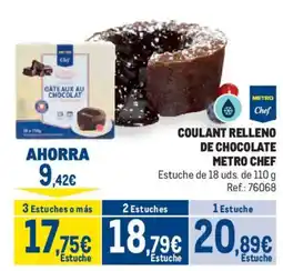 Makro Metro Chef coulant relleno de chocolate oferta