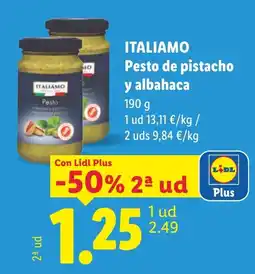 Lidl Italiamo pesto de pistacho y albahaca oferta