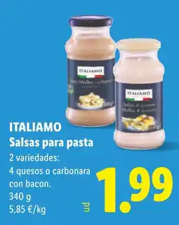 Lidl Italiamo salsas para pasta oferta