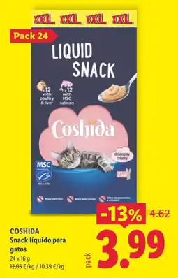Lidl Coshida snack líquido para gatos oferta