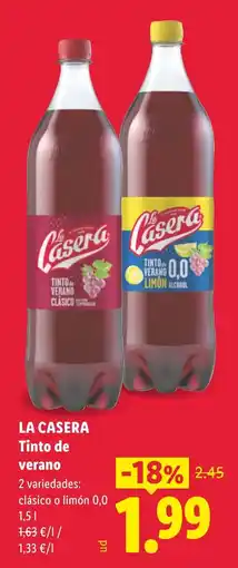 Lidl La Casera Tinto de verano oferta