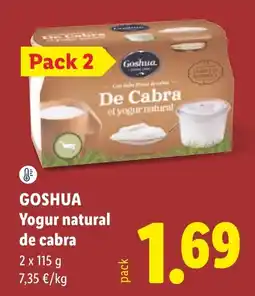 Lidl Goshua yogur natural de cabra oferta
