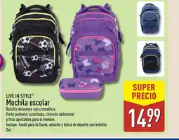 ALDI LIVE IN STYLE Mochila escolar oferta