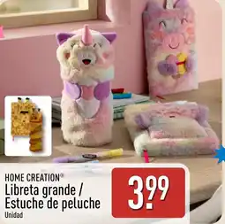 ALDI HOME CREATION Libreta grande / Estuche de peluche oferta