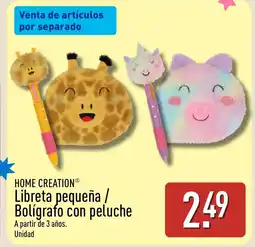 ALDI HOME CREATION Libreta pequeña / Bolígrafo con peluche oferta