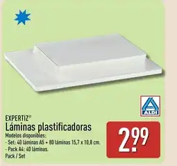 ALDI EXPERTIZ Láminas plastificadoras oferta