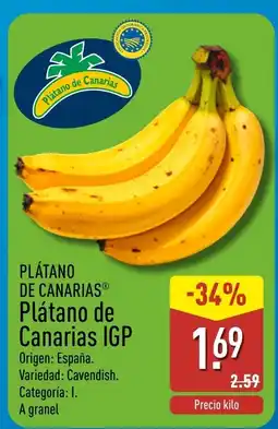 ALDI PLÁTANO DE CANARIAS Plátano de Canarias IGP oferta