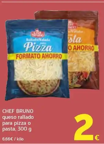 HiperDino CHEF BRUNO queso rallado para pizza o pasta oferta