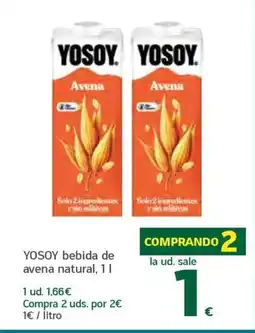 HiperDino YOSOY bebida de avena natural oferta