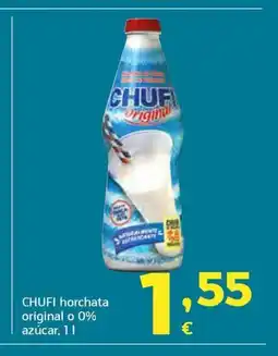 HiperDino CHUFI horchata original o 0% azúcar oferta