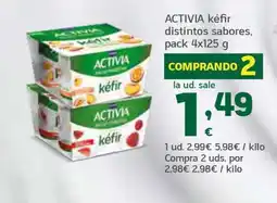 HiperDino ACTIVIA kéfir distintos sabores oferta