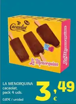 HiperDino LA MENORQUINA cacaolat, pack 4 uds. oferta