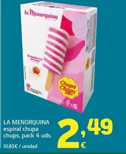 HiperDino LA MENORQUINA espiral chupa chups, pack 4 uds. oferta