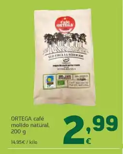 HiperDino ORTEGA café molido natural oferta
