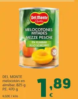 HiperDino DEL MONTE melocotón en almíbar oferta