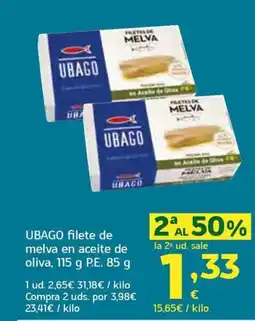 HiperDino UBAGO filete de melva en aceite de oliva oferta