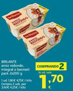 HiperDino BRILANTE arroz redondo, integral o basmati oferta