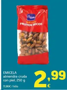 HiperDino EMICELA almendra cruda con piel oferta