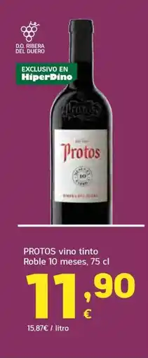 HiperDino PROTOS vino tinto Roble 10 meses oferta