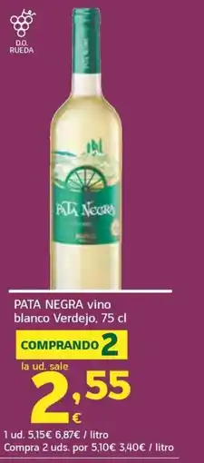 HiperDino PATA NEGRA vino blanco Verdejo oferta