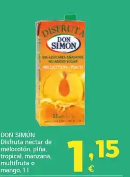 HiperDino DON SIMÓN Disfruta néctar de melocotón, piña, tropical, manzana, multifruta o mango oferta