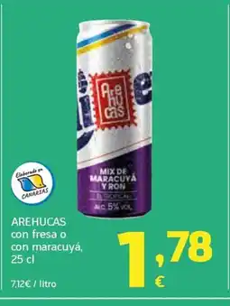 HiperDino AREHUCAS con fresa o con maracuyá oferta