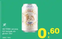 HiperDino VICTORIA cerveza 0,0 tostada sin gluten oferta